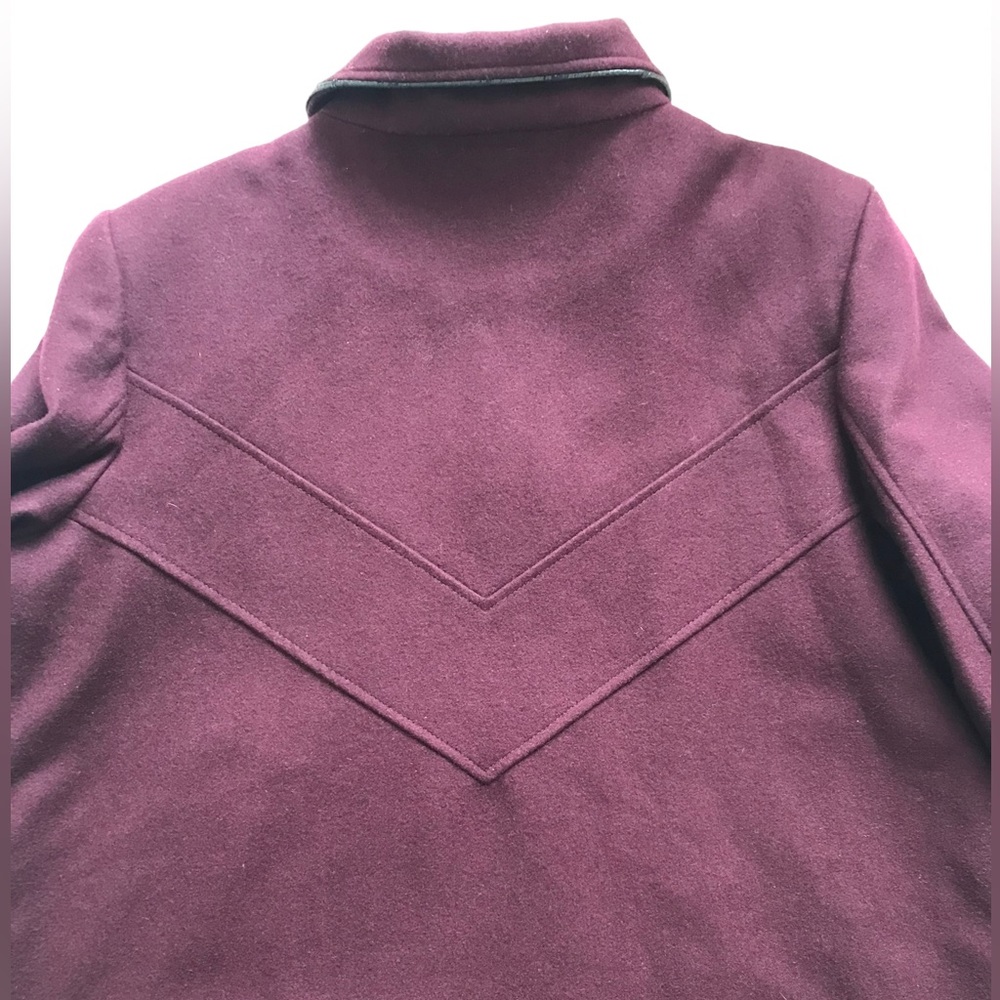 Marcona Women’s Wool Blend Winter Jacket Burgundy Single Breasted Pockets - Picture 6 of 14